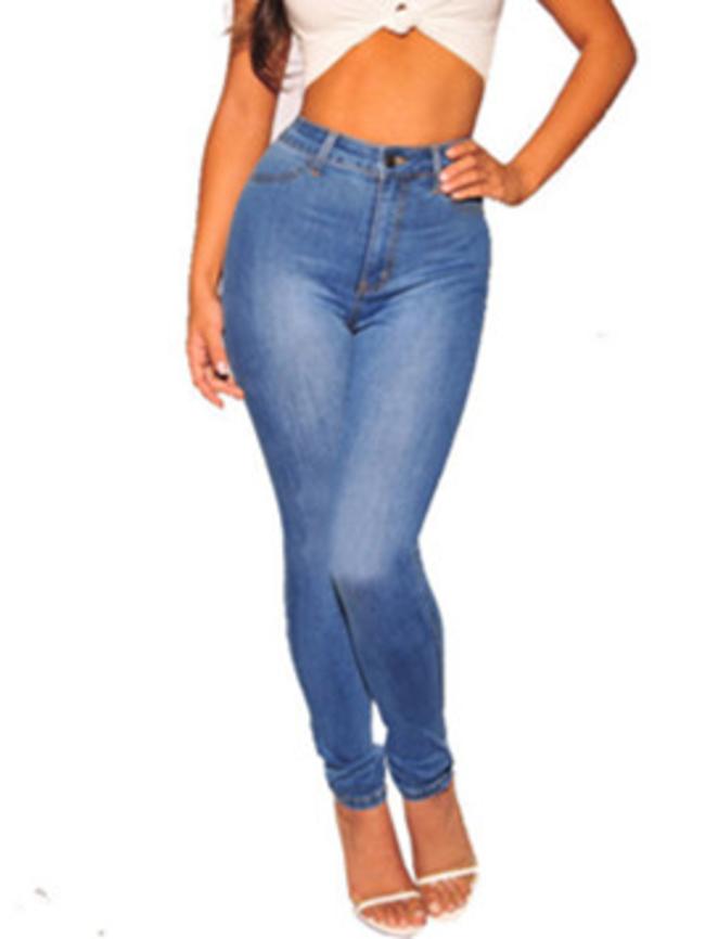 Buttocks-Hipped Simple Skinny Jeans