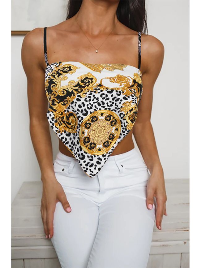 Printed top and halter vest for ladies