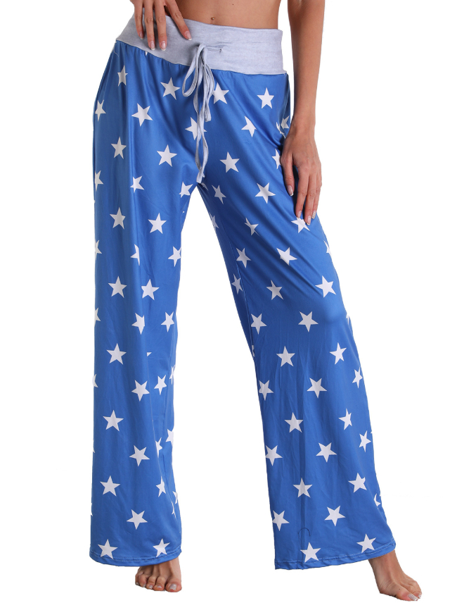 Five-pointed star strapped casual home trousers