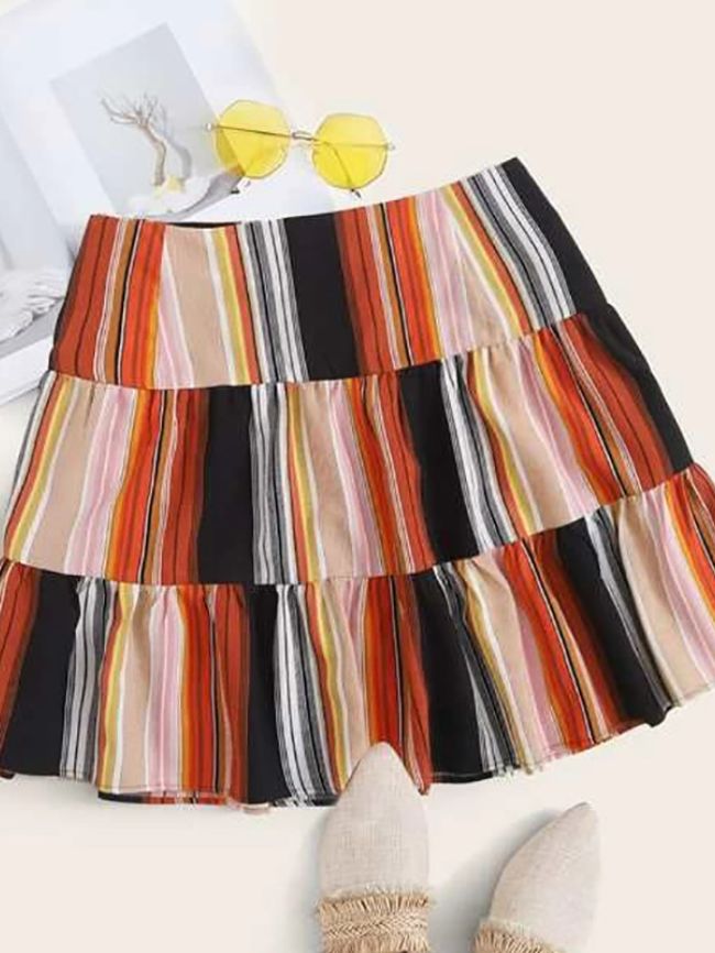 waist plaid skirt