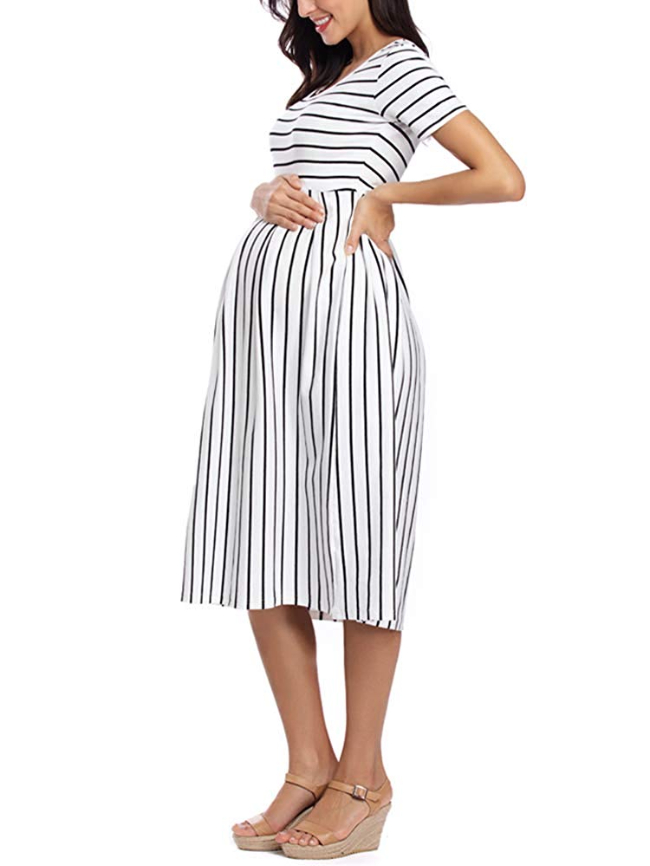 stripe A-line dress