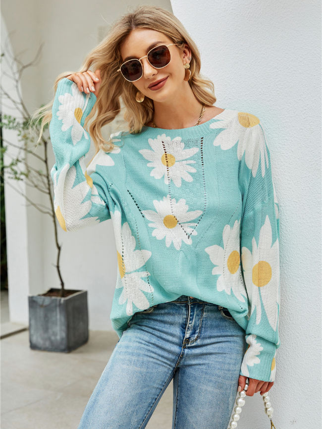 Flower Pullover Long-sleeved Sweater