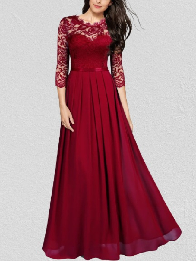 Hollow Lace Stitching Dress Bridesmaid Dress