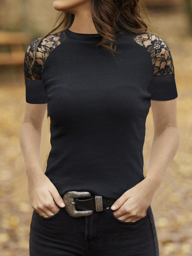 lace splicing tee