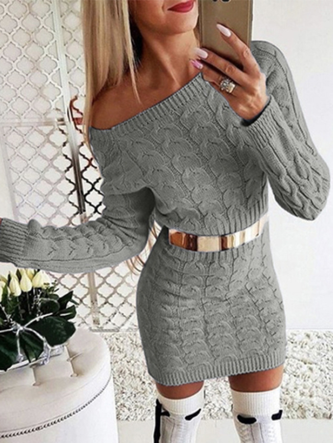 off shoulder sweater dress
