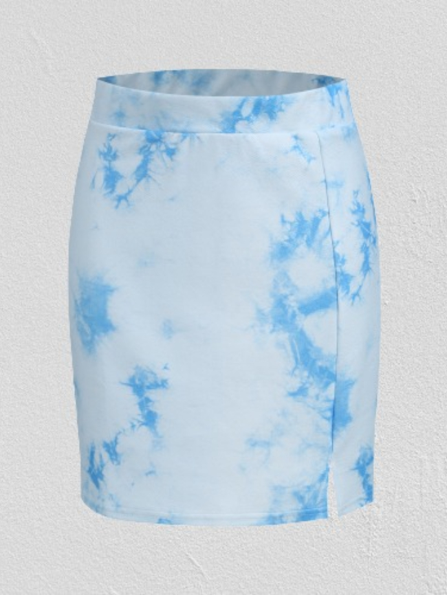 Tie-dye Printed High Waist Mini Skirt