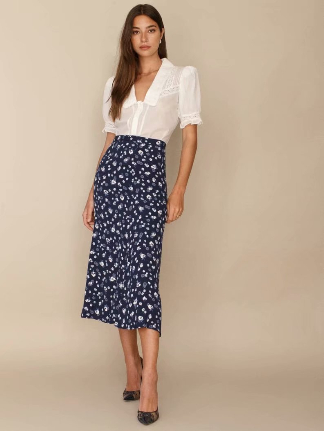 Floral print bag hip skirt