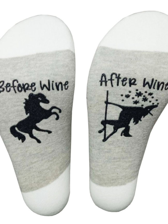 Before Wine And After Wine Funny Socks