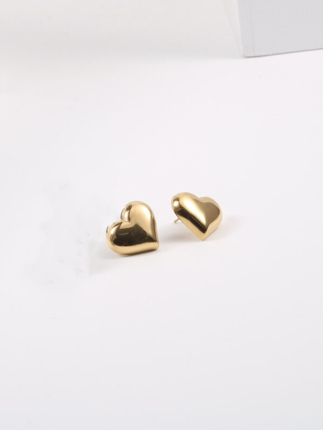 Heart-shaped titanium steel earrings