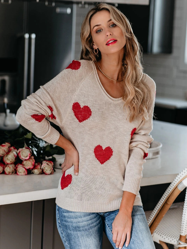 Love V-neck knitted sweater