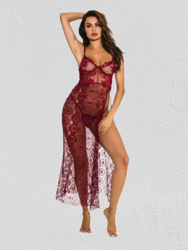 Sexy mesh suspender lingerie