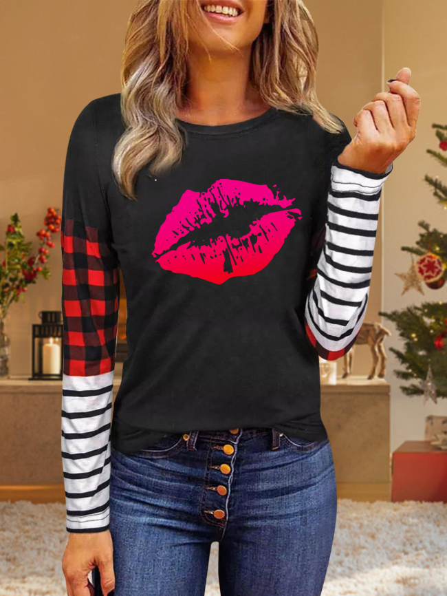 Valentine's Day Printed Long Sleeve Top