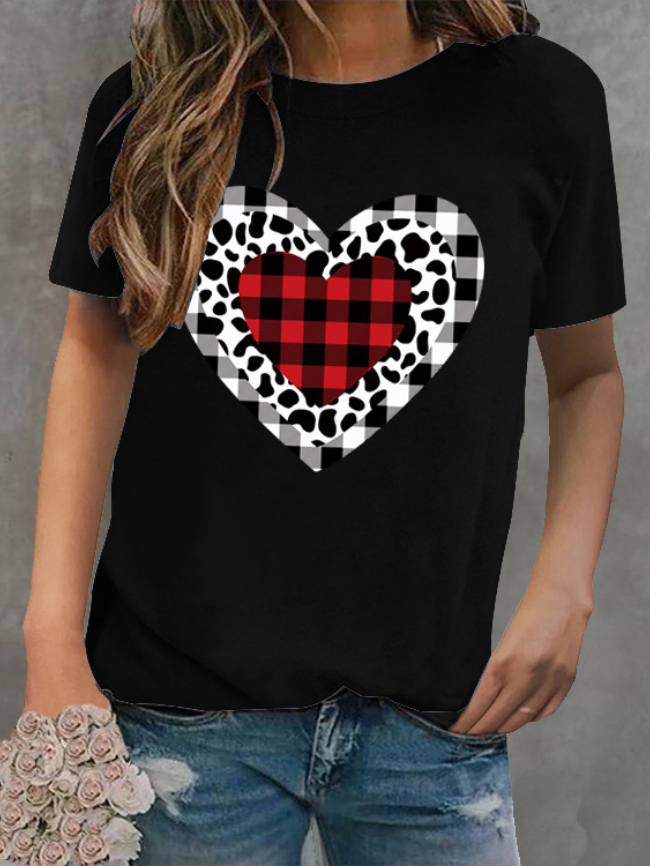 Valentine's Day stitching heart T-shirt