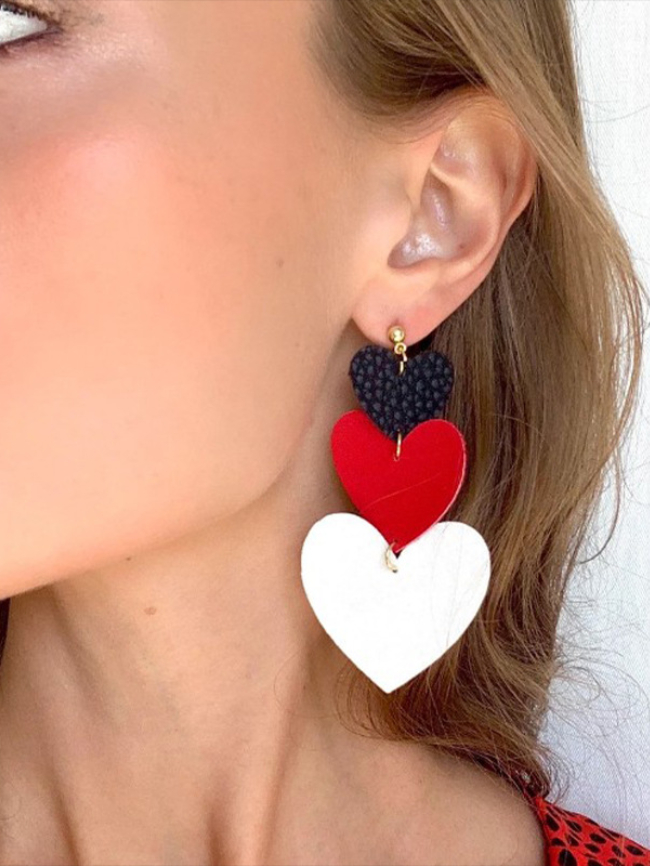 Valentine's day stitching love earrings