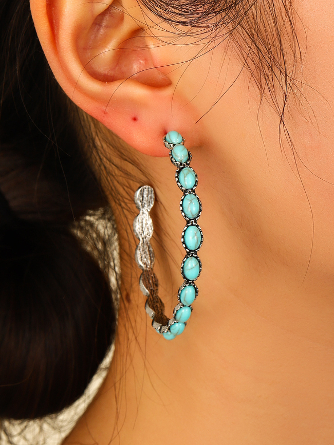 Vintage Turquoise C Shape Earrings