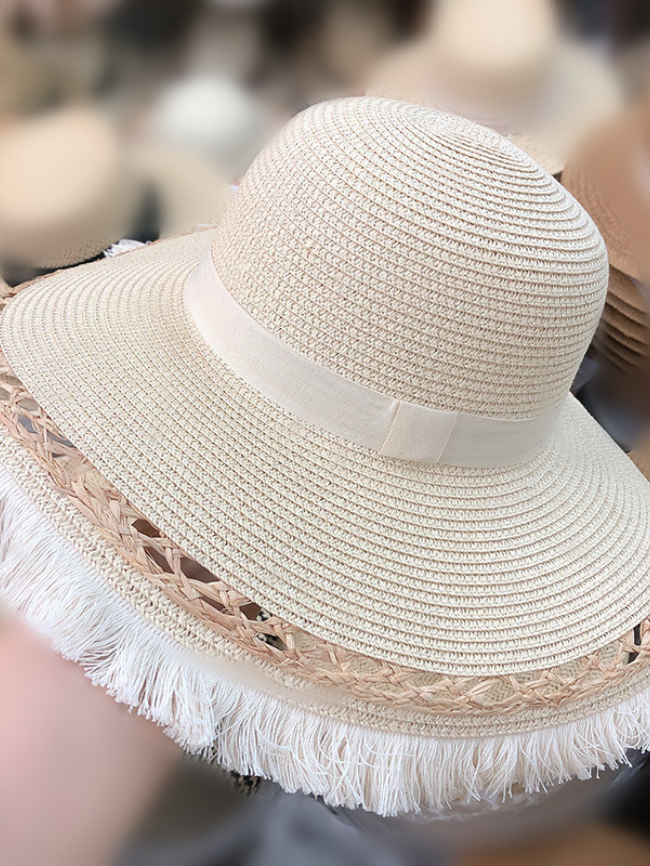 Boho fringed beach hat