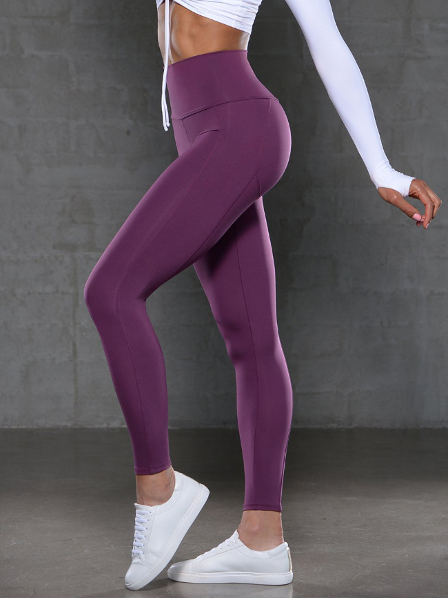 High waist solid color yoga pants