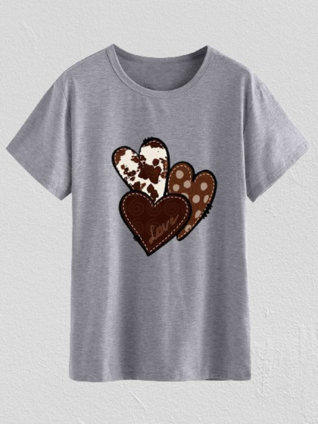 Love print short-sleeved T-shirt
