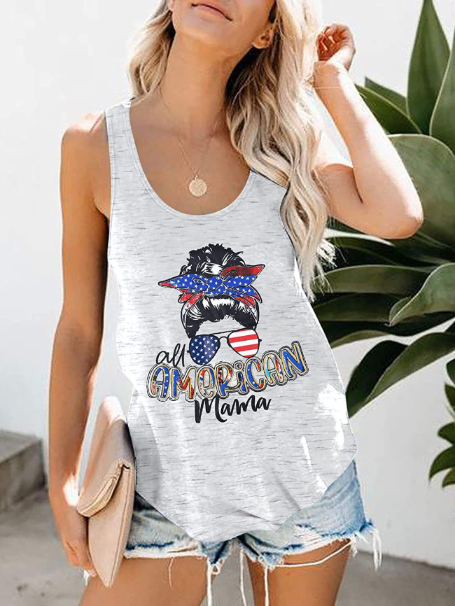 Mama letter print casual tank top