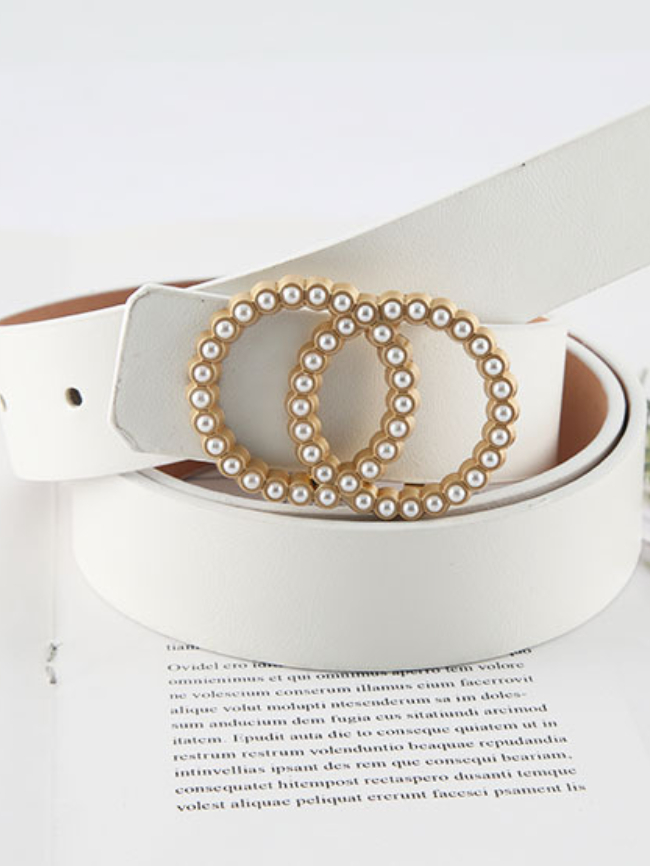 Pearl simple solid color belt