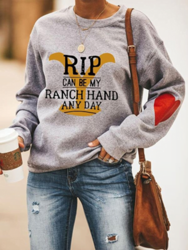 CAN BE MY RANCH Printed Long Sleeve Top