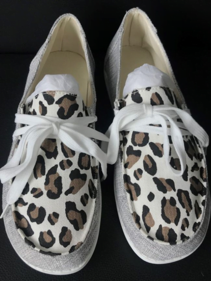 Leopard Print Flats Canvas Shoes