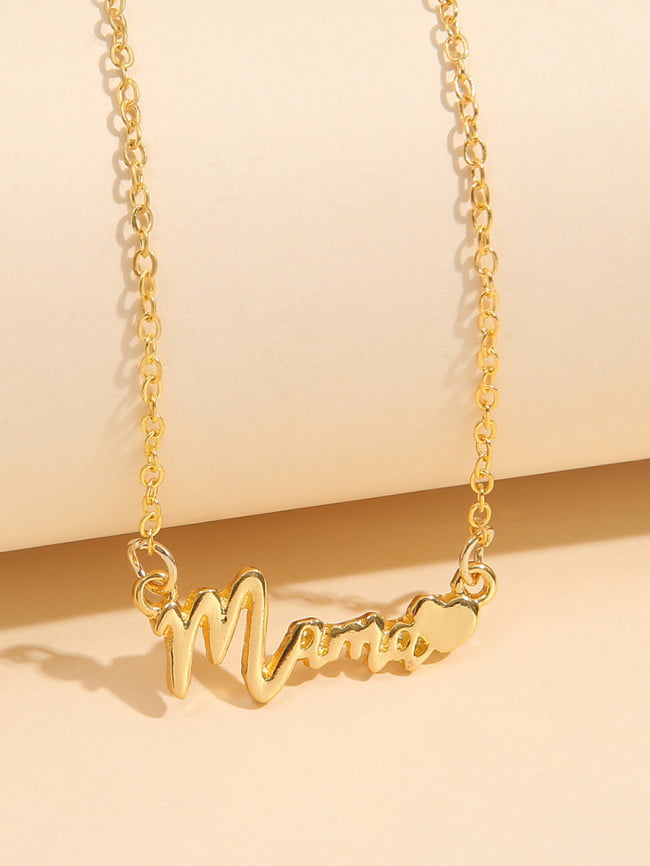 MAMA Letter Heart Thin Necklace