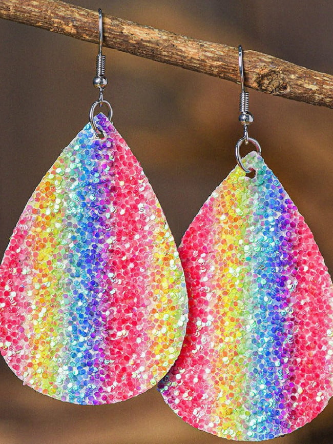Wholesale Colorful Gradient Glitter Earrings