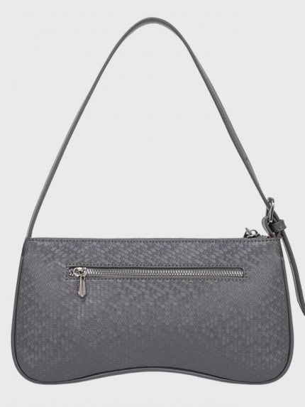 Wholesale Gray Shoulder Bag With Honeycomb-Embossed Pattern