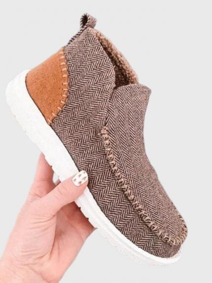 Wholesale Khaki Cut and Sew Slip On Shoes