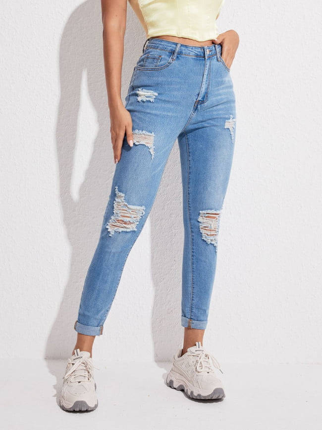 Wholesale Ripped Slim Fit Stretch Jeans