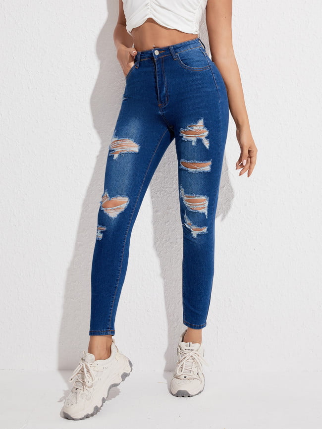 Wholesale Ripped Trendy Skinny Jeans