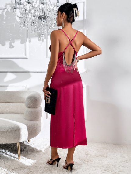 Wholesale Sexy Backless Suspender Dress