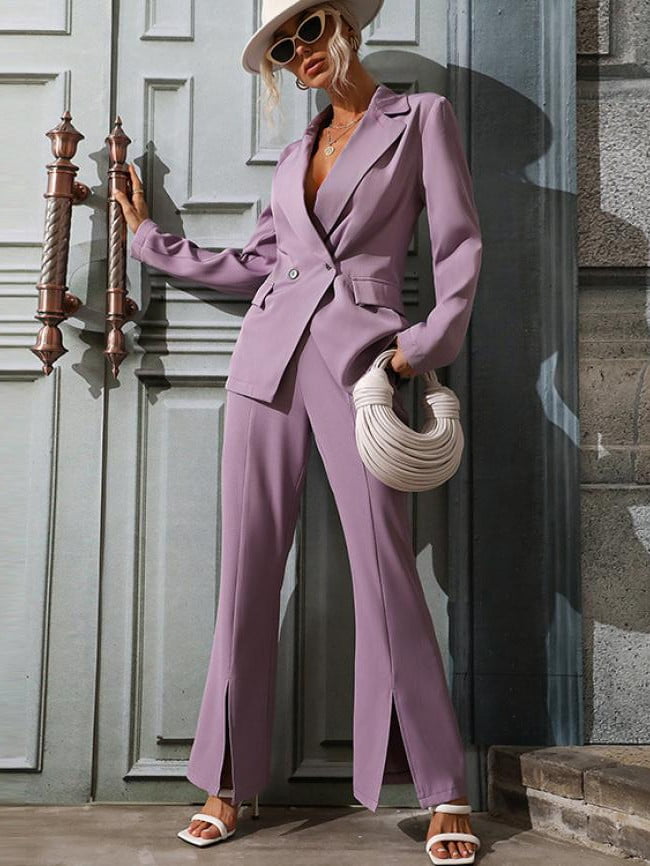 Wholesale Solid Color Elegant Two-Piece Suit