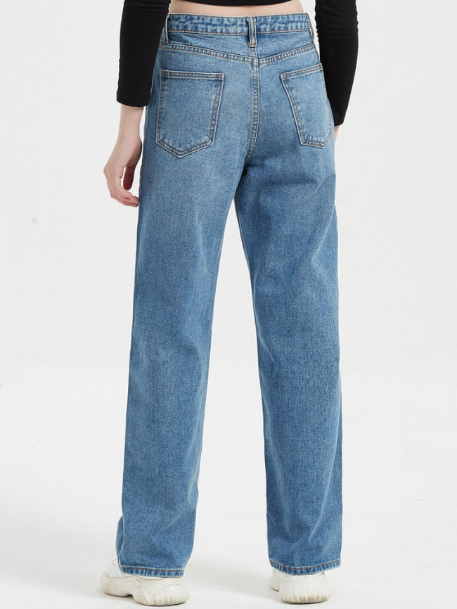 Wholesale Trendy Print Loose Jeans