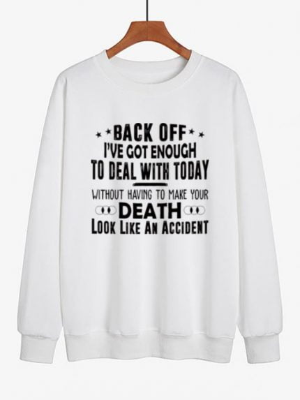 Wholesale BACK OFF Print Fleece Sweatshirt