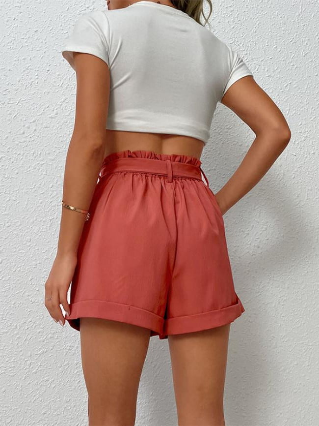 Wholesale Casual Lace-Up Rolled Shorts