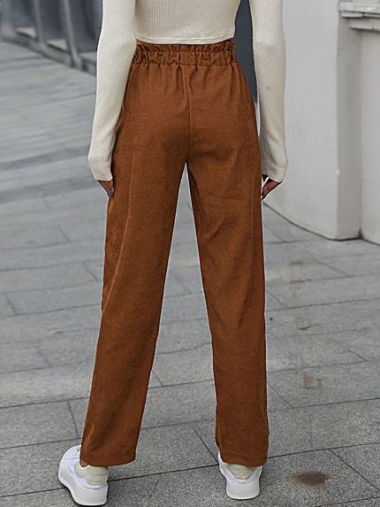 Wholesale Casual Solid Color Corduroy Pants