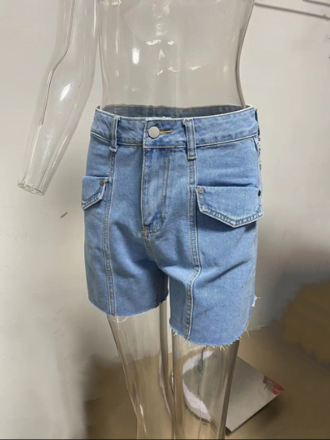 Wholesale Fashionable High Waist Denim Shorts