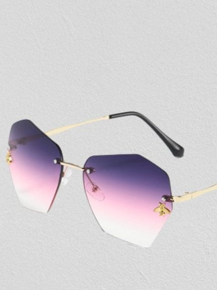 Wholesale Gradient Polygon Rimless Sunglasses