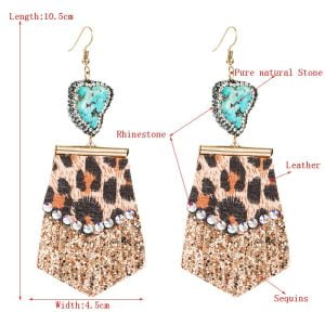 Wholesale Leopard Fringe Sequin Earrings