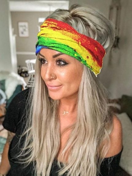 Wholesale Rainbow Stripes Sports Headband