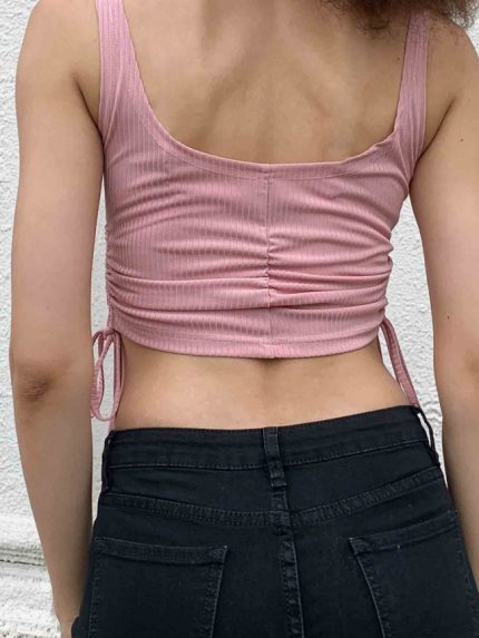 Wholesale Sexy Drawstring Cropped Tank Top
