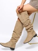 Wholesale Vintage Solid Color Suede Flat Boots
