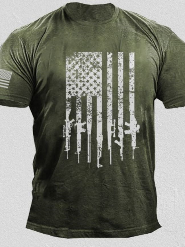 American flag Print Casual T-Shirt Wholesale