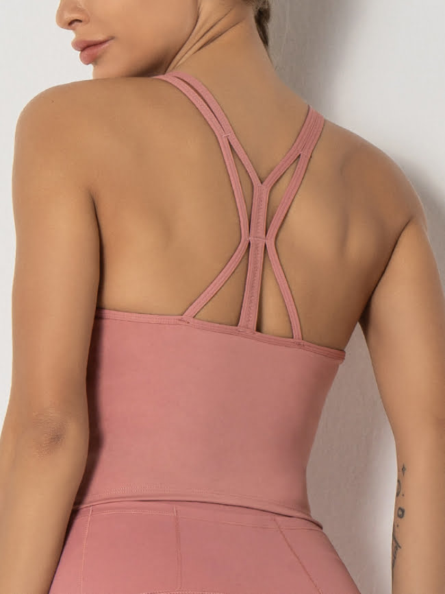 Wholesale Backless Crossover Yoga Top