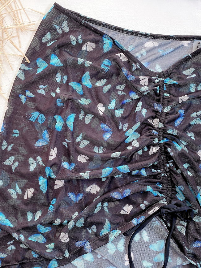 Wholesale Butterfly Print Bikini Three-Piece Swimsuit