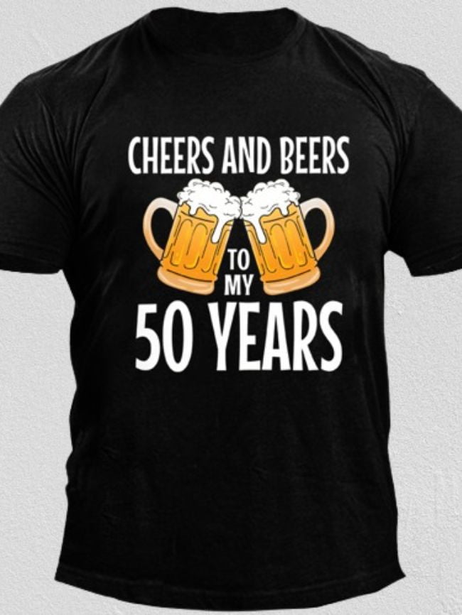 Wholesale CHEERS AND BEERS Letter Print T-Shirt