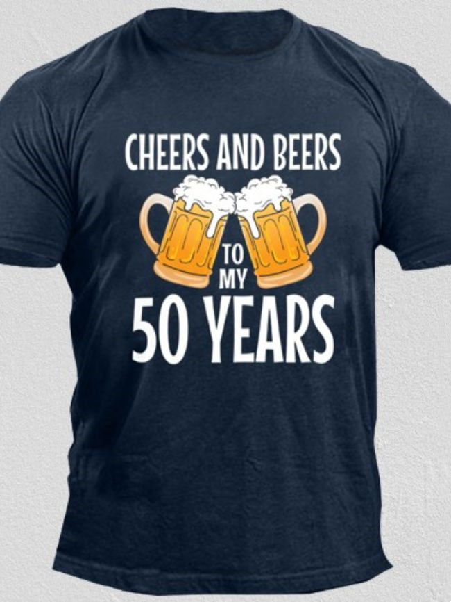 Wholesale CHEERS AND BEERS Letter Print T-Shirt