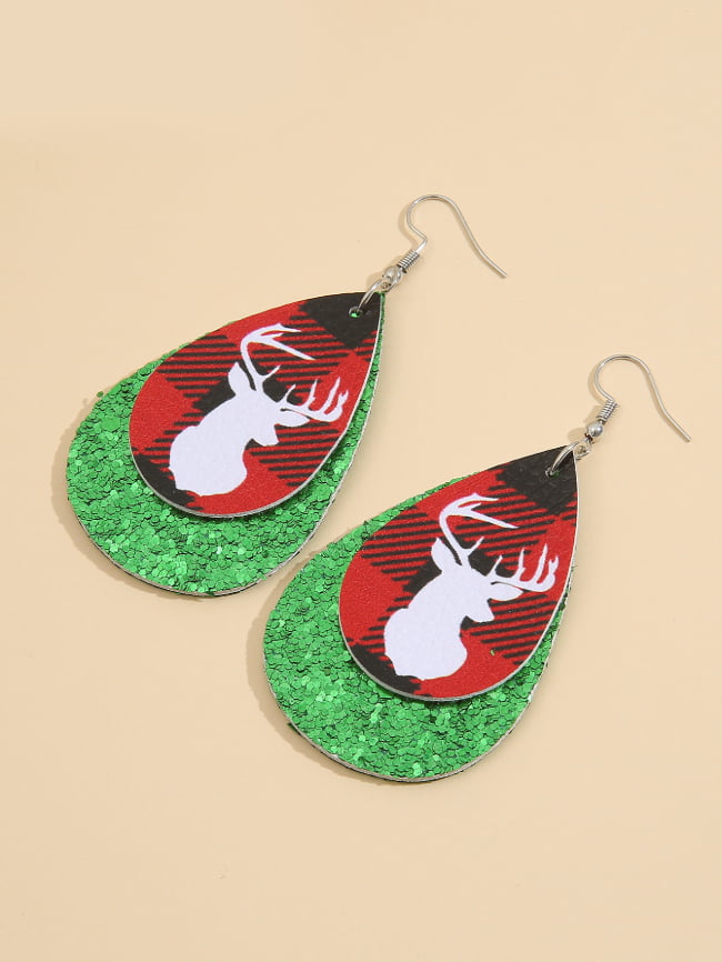 Christmas elk sequin earrings 3